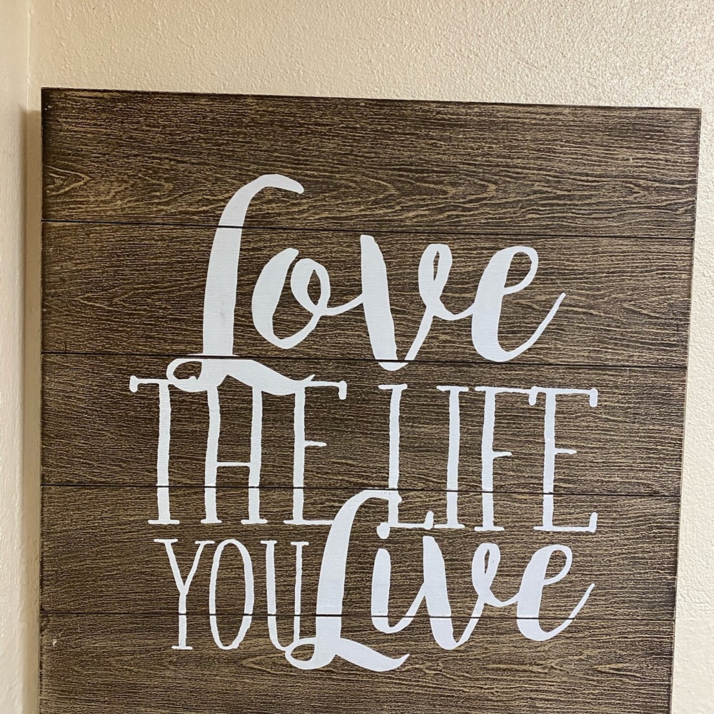 Rustic Brown and White Wall Decor Art with Uplifting Message